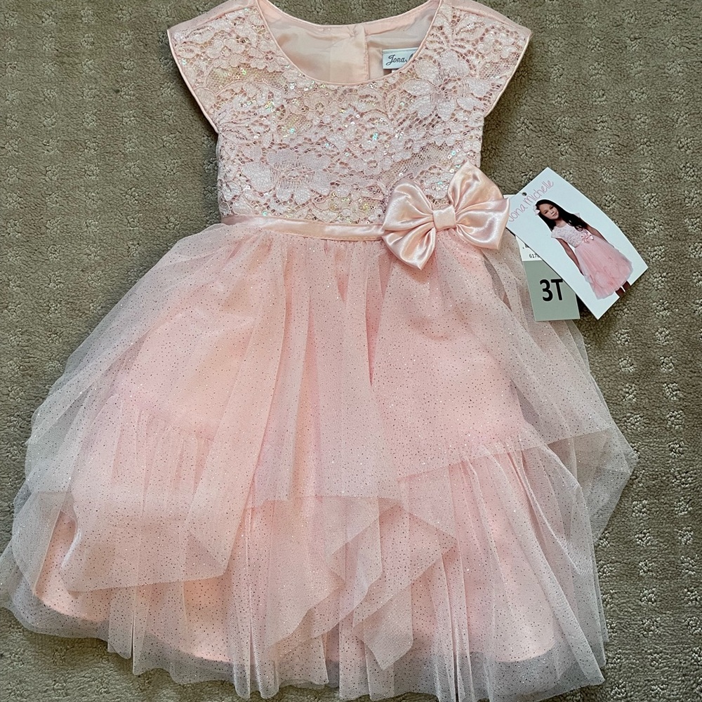 Jona Michelle NWT 3T toddler girls pink dress with bow